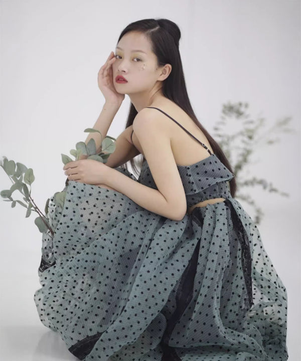 Hollow Waist Polka Dot Tutu Dress
